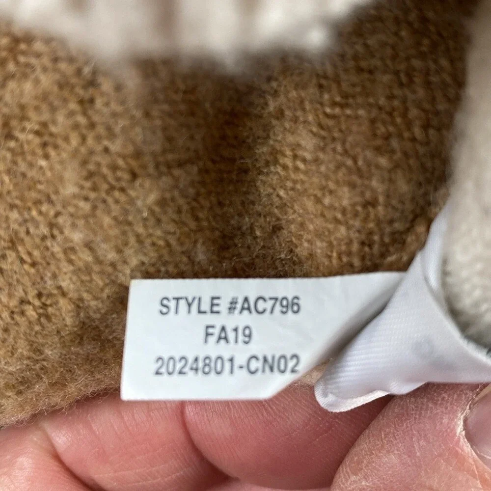 Madewell Womens Colorblock Wool‎ Blend Cardigan Sweater Cream Tan Brown AC796 XS
